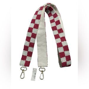 Stylish Red and White Checkered Bag Strap